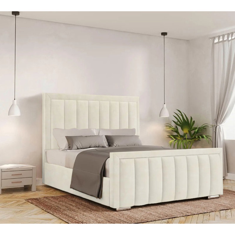 Yatton Upholstered Bed, Small Double (4'), Cream