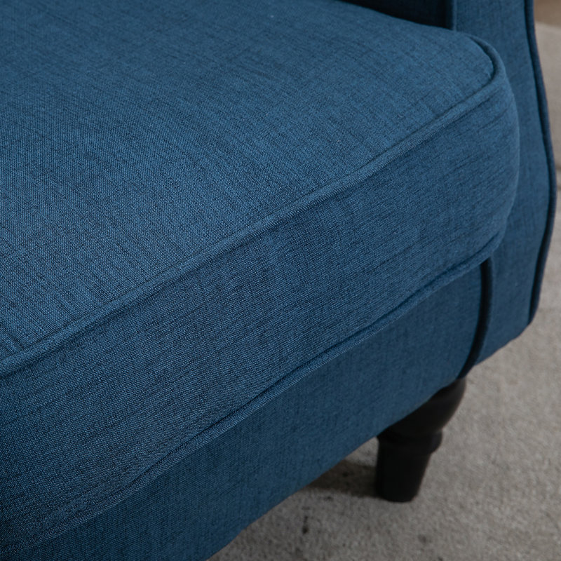 Fauteuil à oreilles Lachesis, Blue Polyester Duplicate