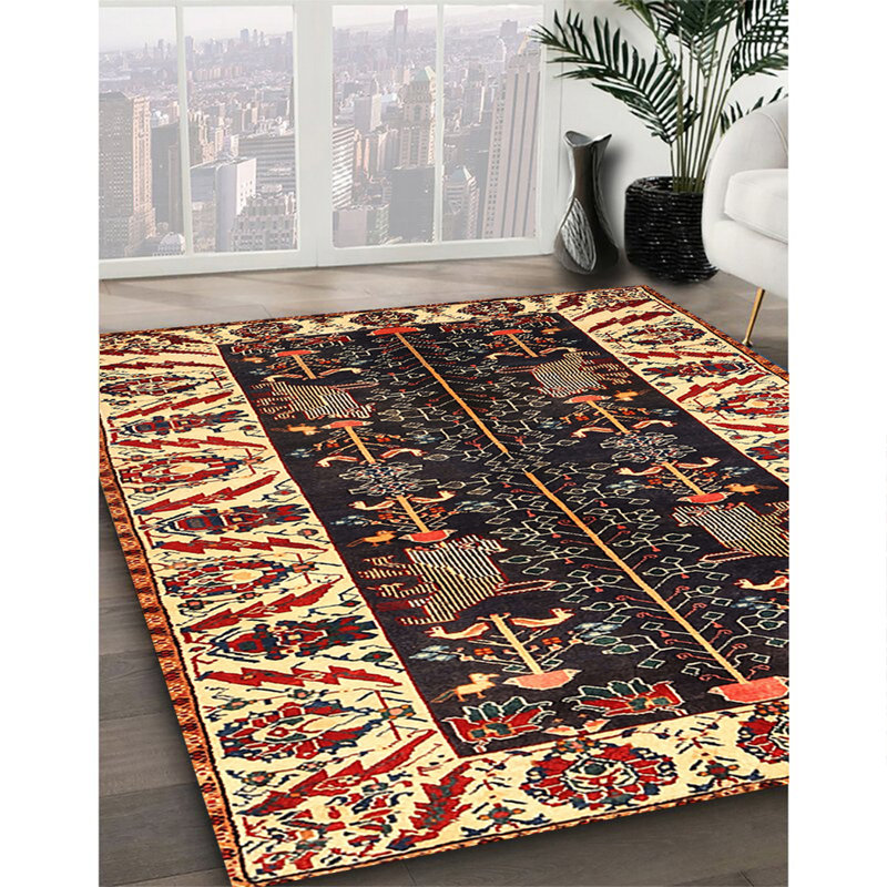Tapis traditionnel noir / chêne, Rectangle 7 pi x 9 pi