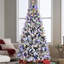 Flocked Christmas Tree with Colourful LED Lights, G45 Balls, Realistic Needles, Memory Wire Branches, Multiple Lighting Modes and Stable Stand-33596902