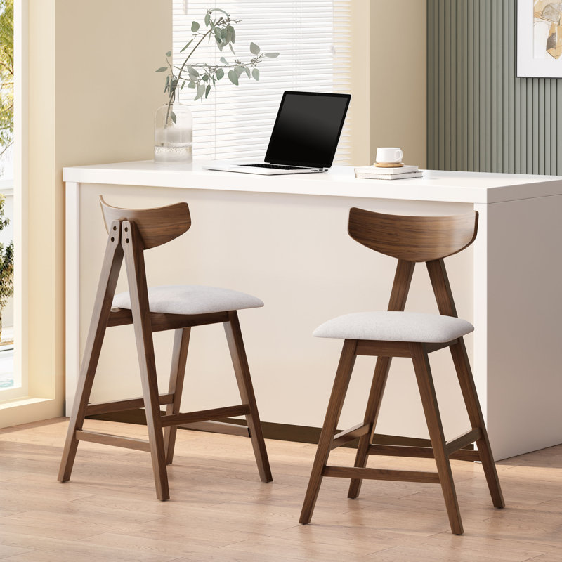 Laklynn Upholstered Counter Stool, White