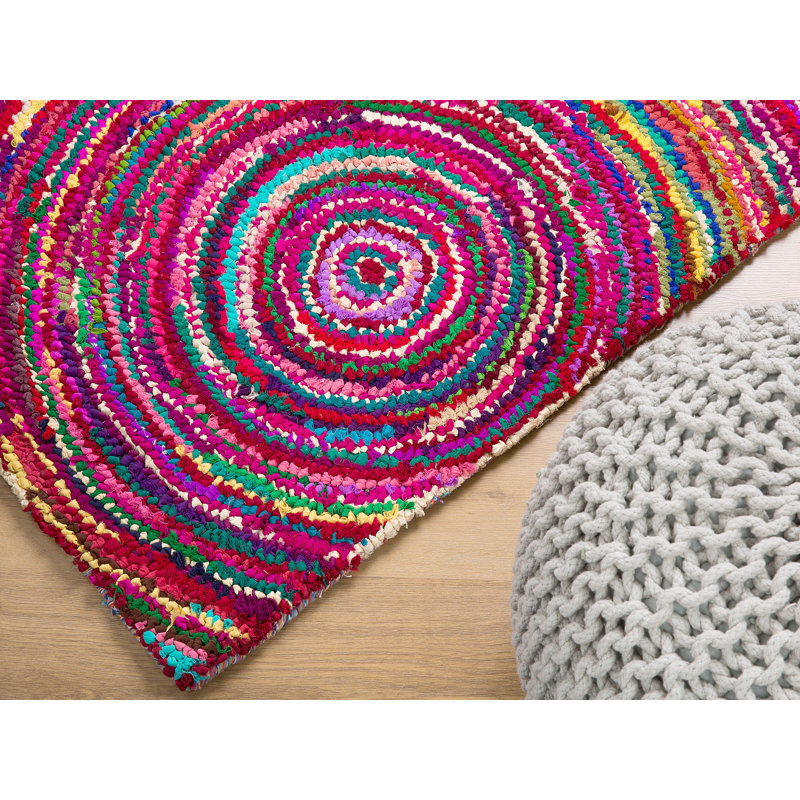 Abstract Cotton Hand Woven Area Rug, Rectangle 80 x 150cm