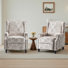 Ameiah 74 cm W Upholstered Wing Back Manual Push Back Recliner with Naihead Trims
