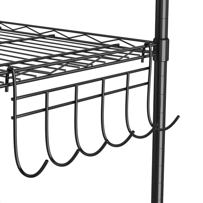 Eilley 6-Tier Steel Shelving Unit, Black