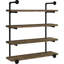 Tablette murale de 40 po en chêne noir et rustique - option de rangement polyvalente, s'adapte à différents espaces + décor brun avec rangement fonctionnel, design vertical-126060736-126060738