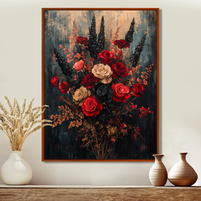 Snyder abstrait bouquet de roses gothique foncé I - Roses, impressions encadrées