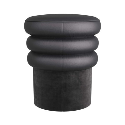Rollo Round Leather Ottoman