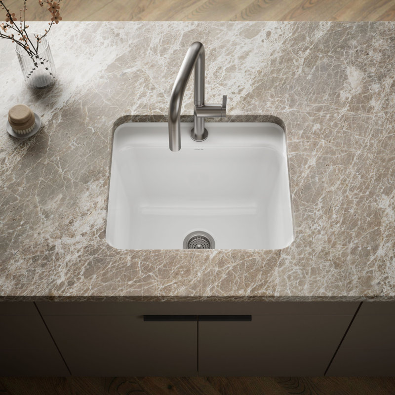 Glen Falls 22" x 25" Service Sink, White, 1 hole