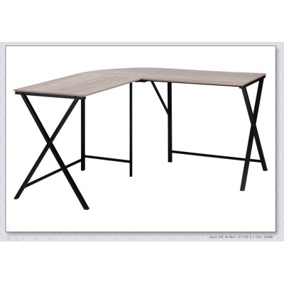 Bureau d'ordinateur en L pour bureau à domicile avec conception en coin et grand espace de travail, base en métal robuste, assemblage facile