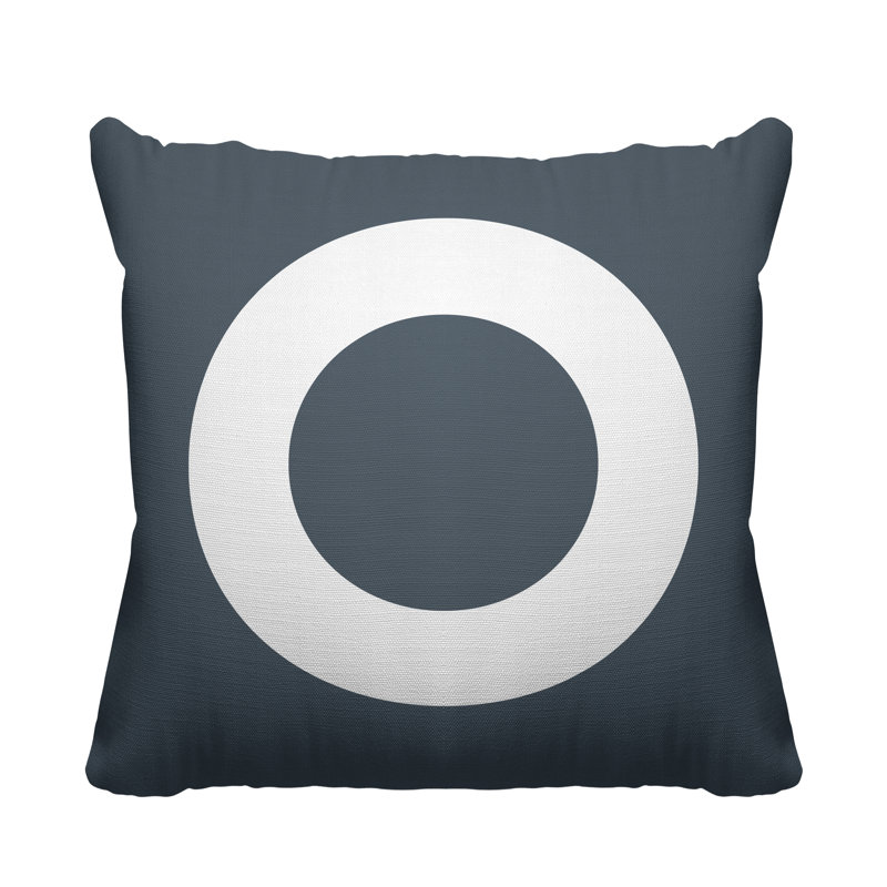 Coussin décoratif intérieur / extérieur Spencer Circle, H 15 po x l 15 po, gris