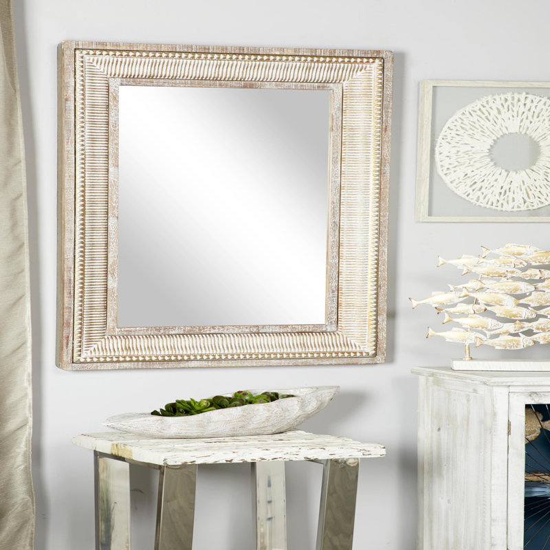 Una Carved Wood Wall Mirror