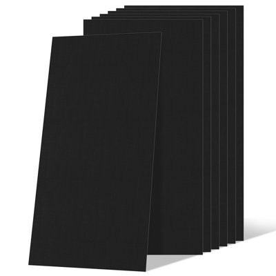 BaseNoir Lot de 24 dalles de plafond acoustiques en fibre de polyester noire, réduisant la réflexion de la lumière, panneaux de plafond insonorisés de 60 x 120 cm, épaisseur 9 mm, résistants à l'humidité, idéaux pour les salles de cinéma maison et les sous-sols, couvrant une superficie de 18 m².