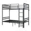 Lit superposé convertible avec espace de rangement sous le lit et garde-corps de sécurité, lit superposé en métal robuste pour enfants adolescents, aucun sommier nécessaire, taille simple sur simple, noir-664708540