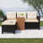 3 Piece Outdoor Sectional Patio Sofa, All-Weather Black Wicker Furniture Set With Glass Table And Cushions-1436236083