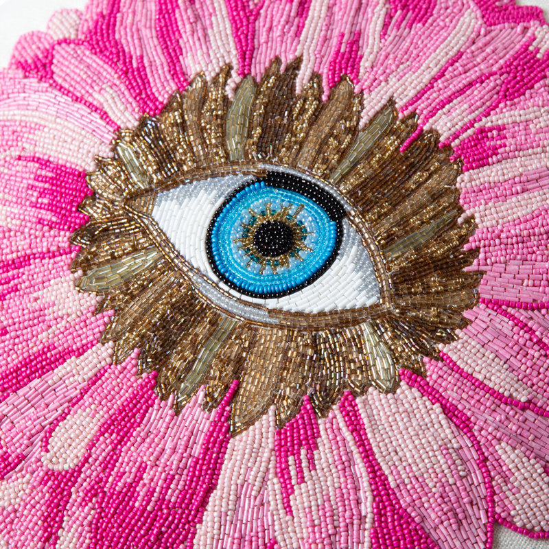 Botanist Lobster Pillow, Pink/Ivory/Brown/Blue 