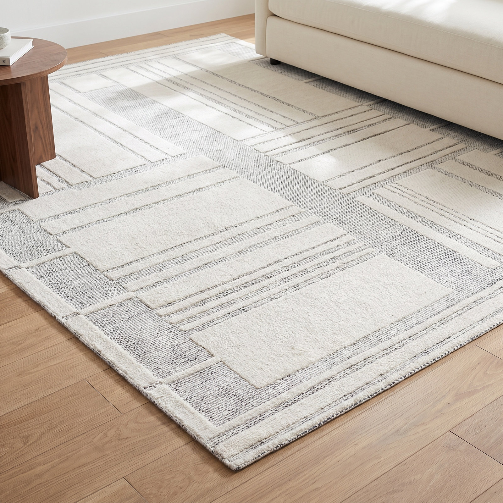 Ronaldo Hand Loomed Wool Rug, Rectangle 5'7" x 6'