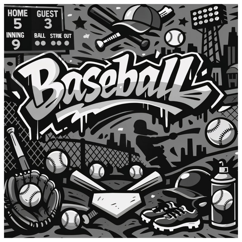 Baseball Game Elements Comforter, King