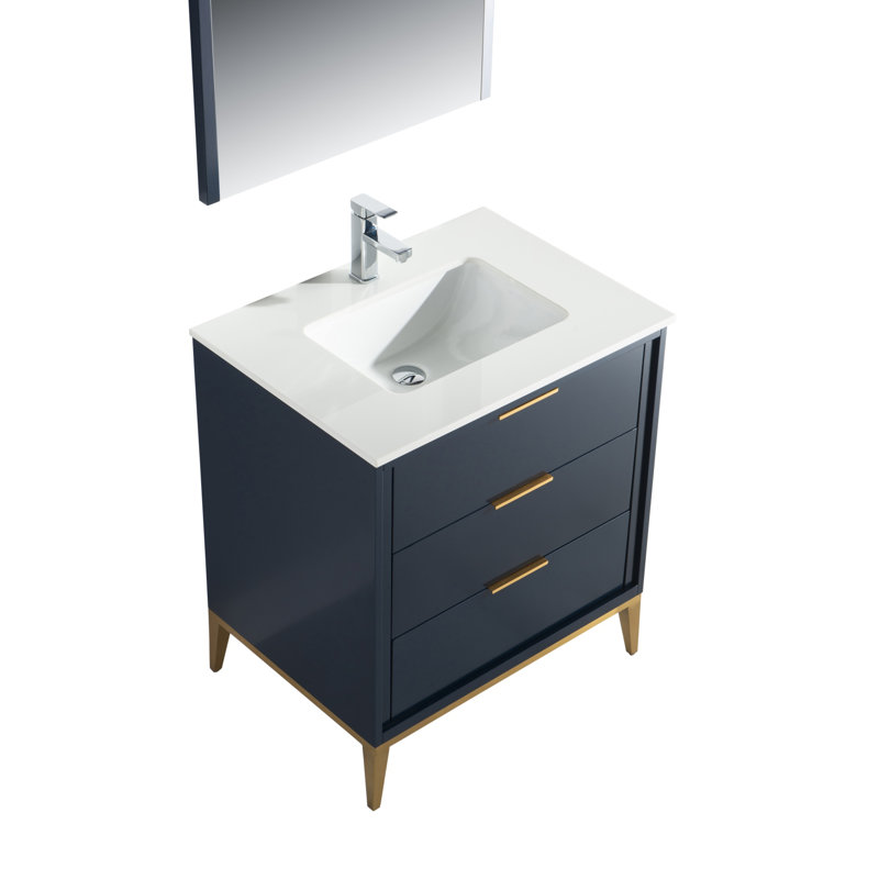 Brooksby Single Bathroom Vanity Set, Bleu, 30"