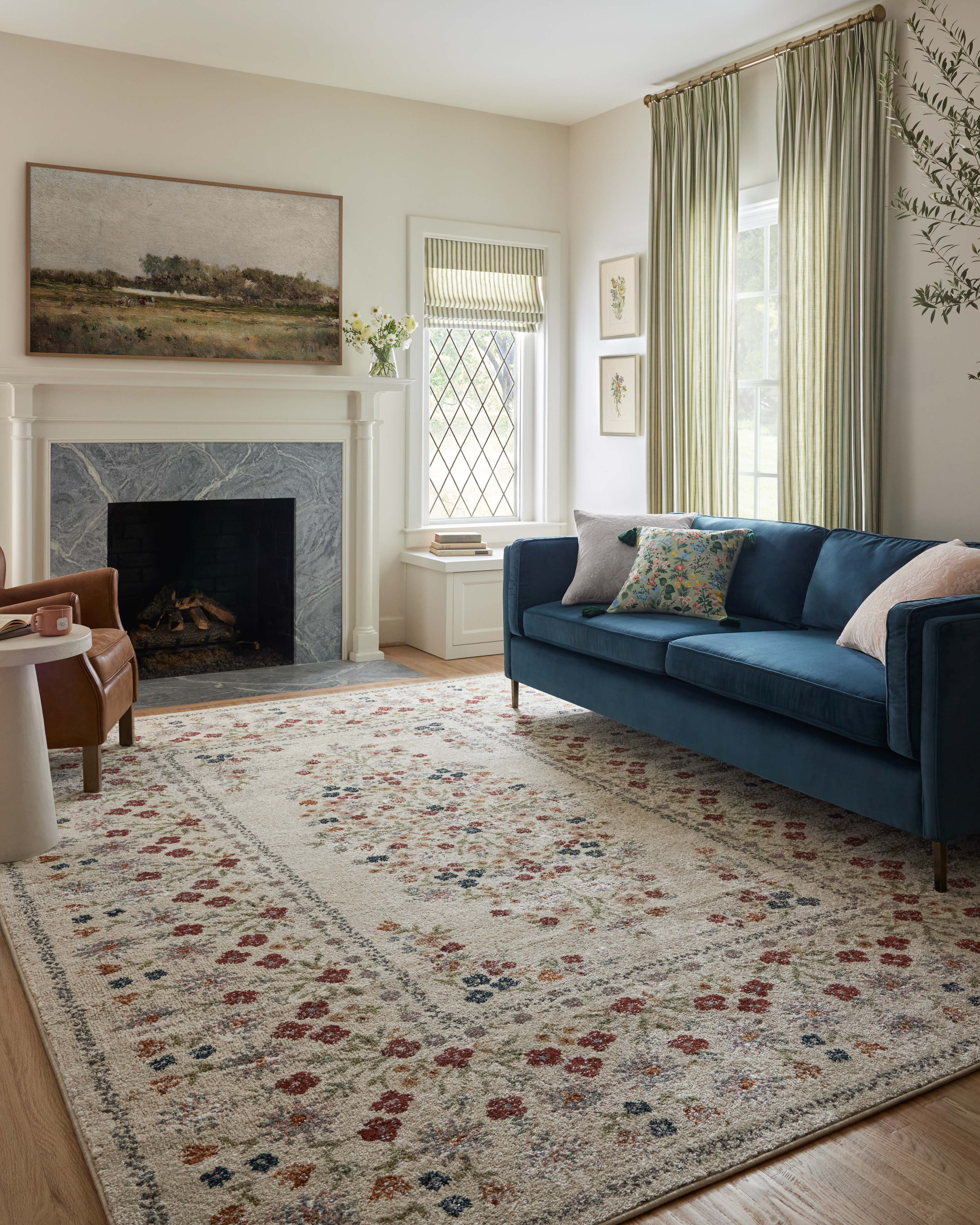 Rifle Paper Co. x Loloi Laurel Linen Area Rug 6'6" X 9'2"