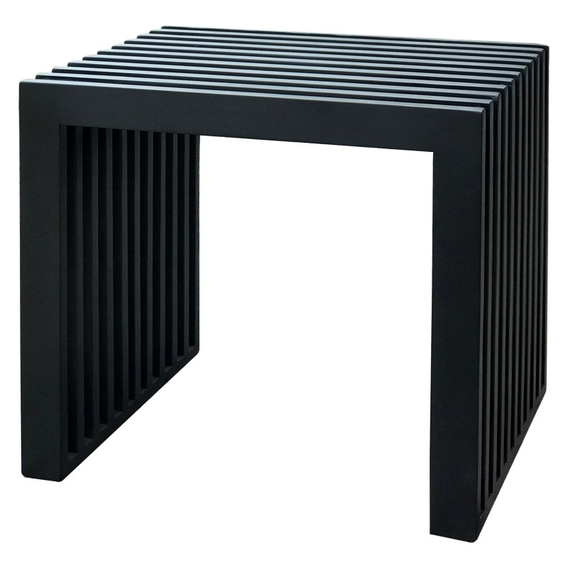 Riascos Solid Wood Accent Stool, Black