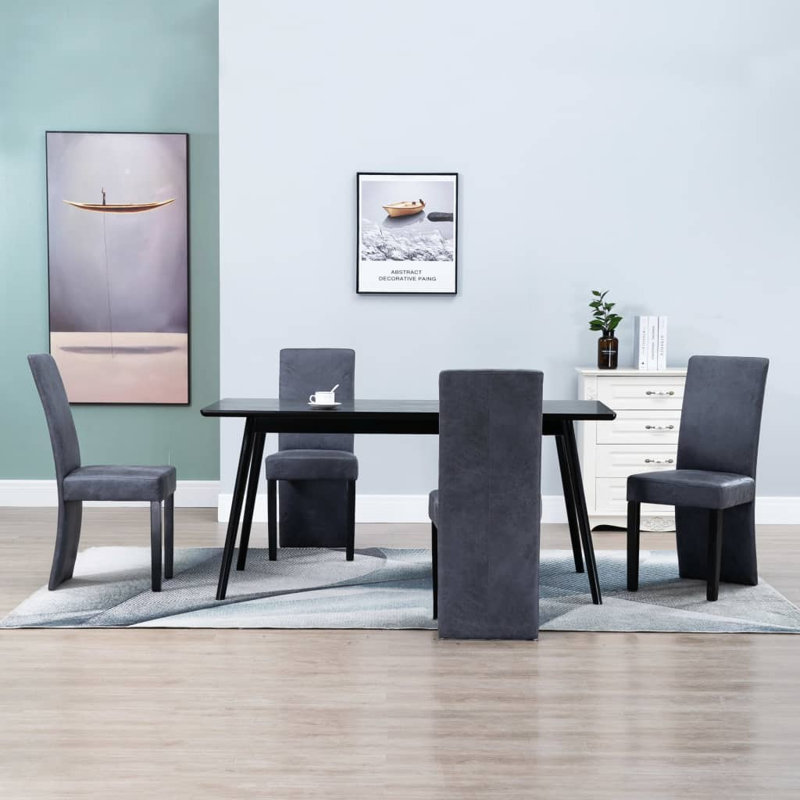 Dining Chairs Side Chair with Solid Wood Legs for Kitchen Faux Leather, Cream Faux leather