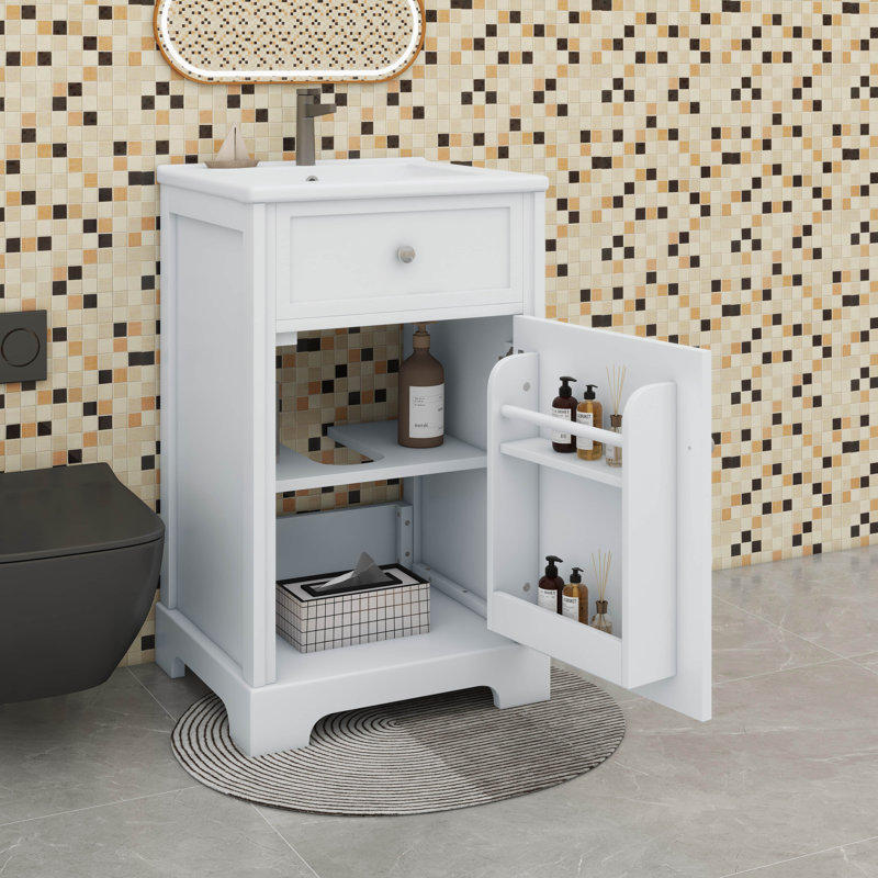 Meuble-lavabo 20 po avec lavabo 20 po, Blanc
