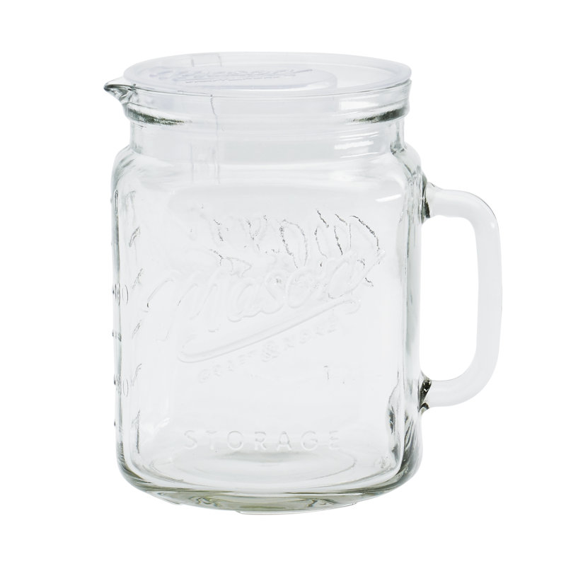 Vintage-Inspired 14-Piece Glass Drinkware Set with Pitcher and Jars
