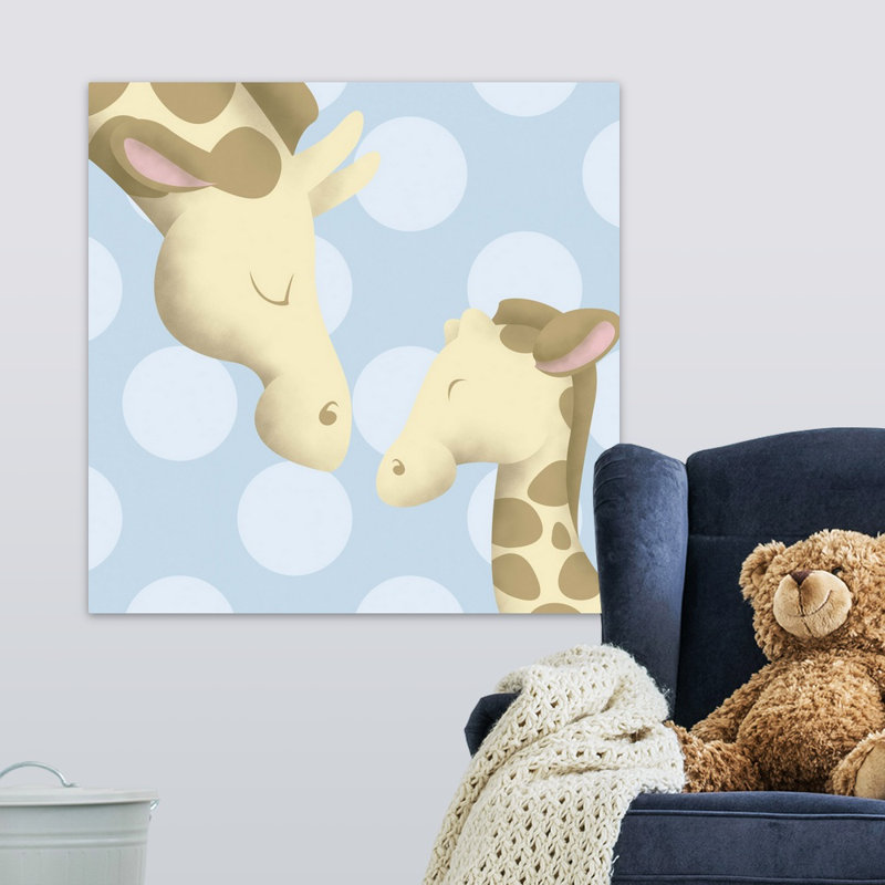 Giraffe maman et baby art Carrickfergus, H 30 po x l 30 po x P 1,25 po, Toile