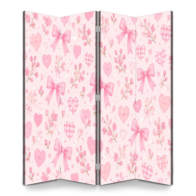 Cloison pliante 4 panneaux paravent à motif floral à motif de nœuds à motif floral sur toile