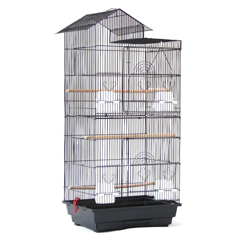 Cage à oiseau en acier avec portes d’accès alimentaires Ribeiro, Noir