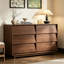 Commode à 6 tiroirs, 120 cm (47,2 po), style moderne en bois avec bords arrondis sans poignées, grande capacité de rangement pour chambre à coucher-805609787