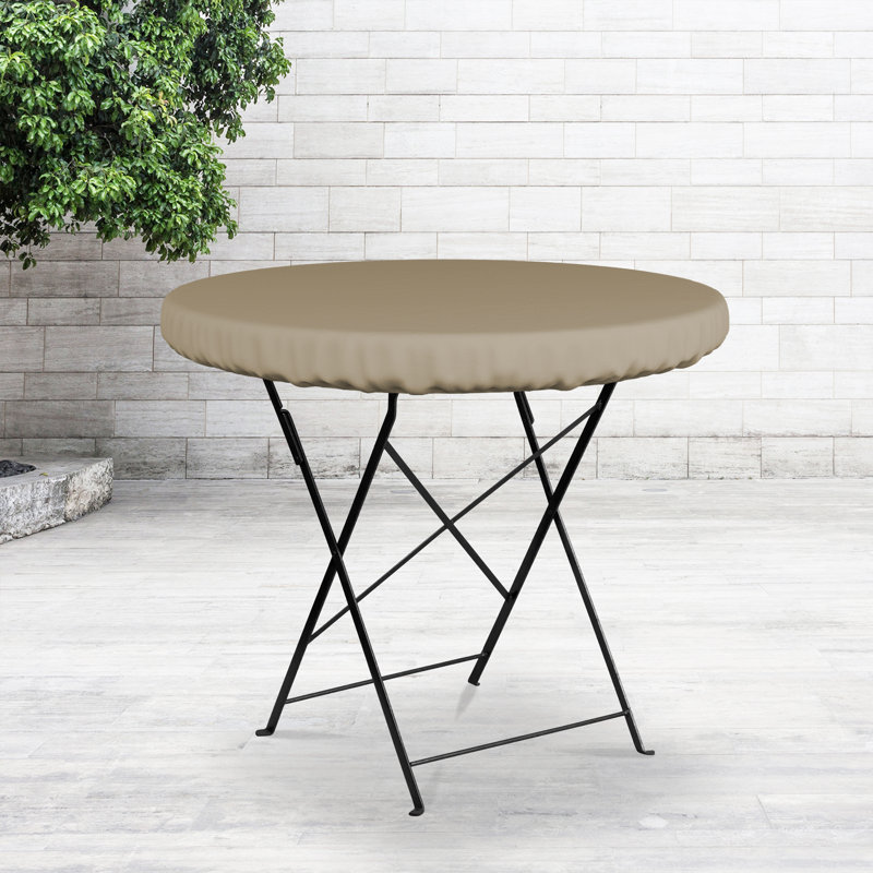 Housse de table ronde polyvalente et robuste Alyah, Sable, H 4 po x l 48 po x P 48 po
