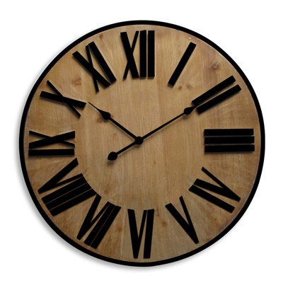 Oversized Moe Timber Clock - 70 cm / 27.5 in