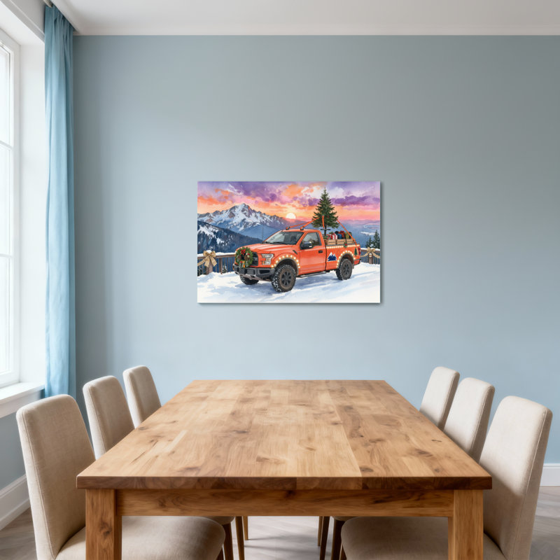 Scène de Noël camion de Noël, H 16 po x l 24 po