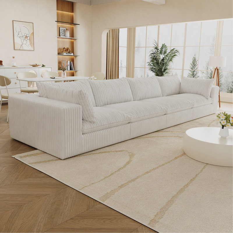 Canapé 157,6 po Cloud, H 24 po x l 157,6 po x P 78,8 po, Tissu - Blanc