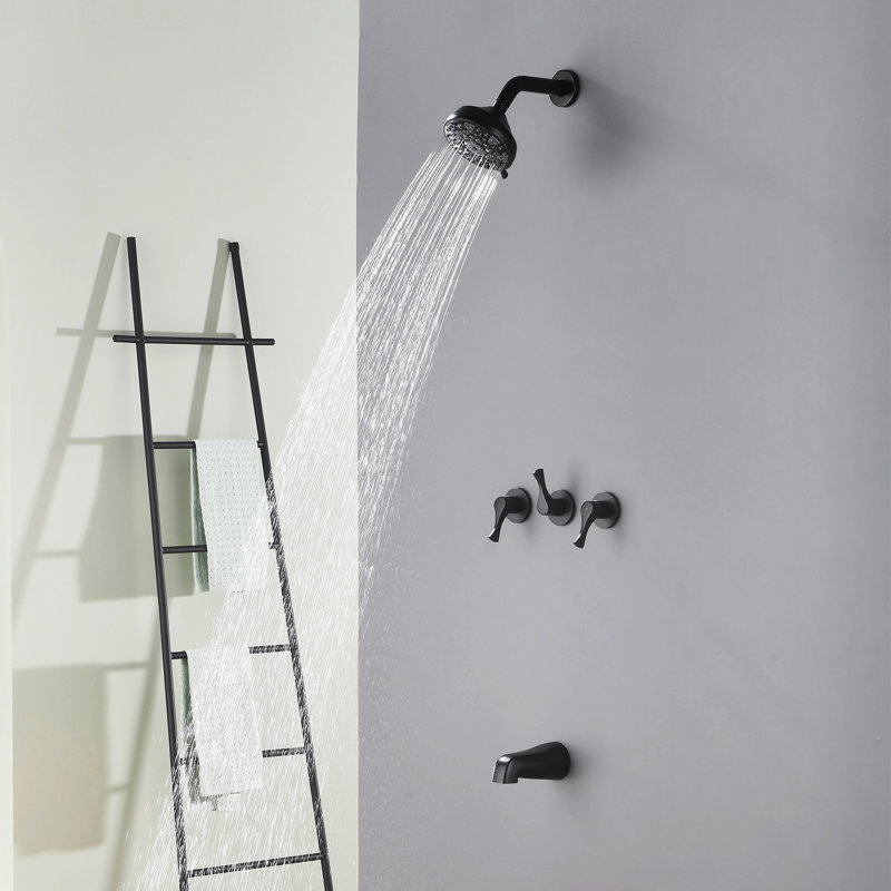 Ensemble de robinet de douche à 3 poignées avec robinet de baignoire et robinets de douche et ensemble de garniture de douche