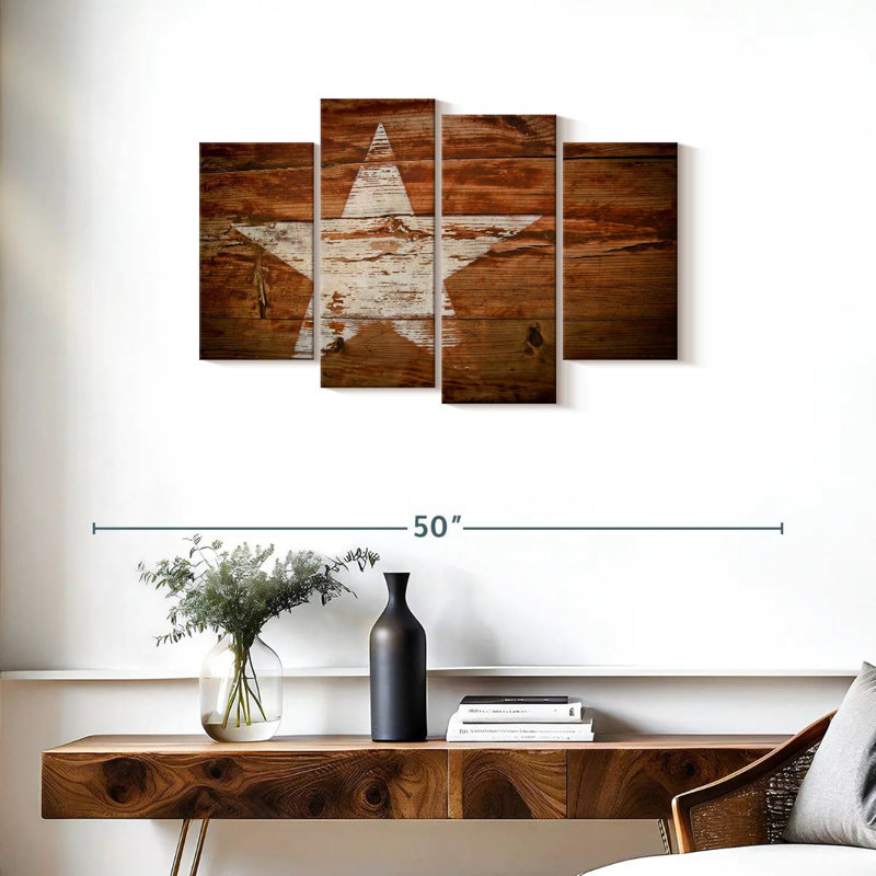 Étoile en bois Lelar, H 22 po x l 36 po