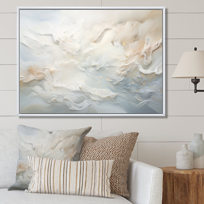 «Clouds Charm liquid Art II», reproduction, H 24 po x l 32 po x P 1 po, Cadre naturel flottant