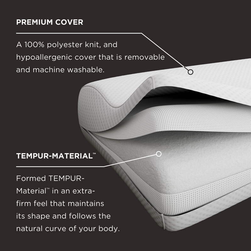 Tempur-Ergo Neck Memory Foam Extra Firm Pillow, High Profile, Single