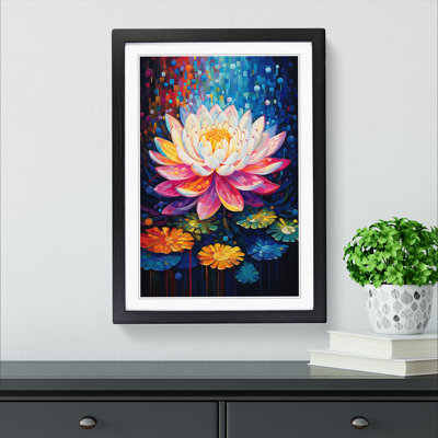 Lotus Flower Orphism Art - Framed Print