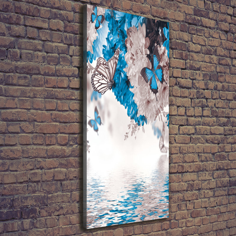 Flowers And Butterflies - Wrapped Canvas Print