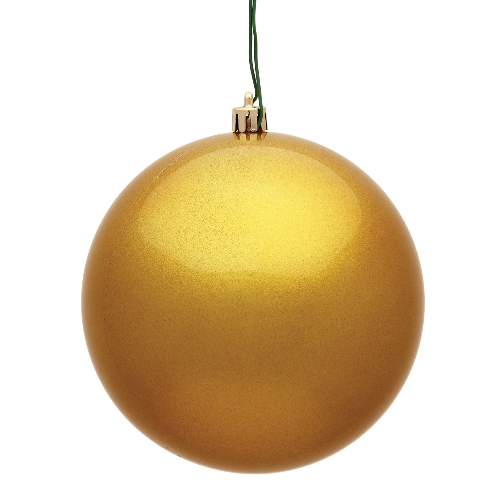 Christmas Ball Ornament, 4.75" H x 4.75" W x 4.75" D, Candy Honey Gold