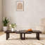 Table basse rectangulaire en panneau de fibres à densité moyenne brun riche avec un design d'épissage modulaire pour le salon