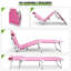 Sleepman Foldable Portable Camp Bed with Cushion and Carry Bag, 4-Position Adjustable Chaise Lounge, 330 lb Capacity Travel Cot-51342525