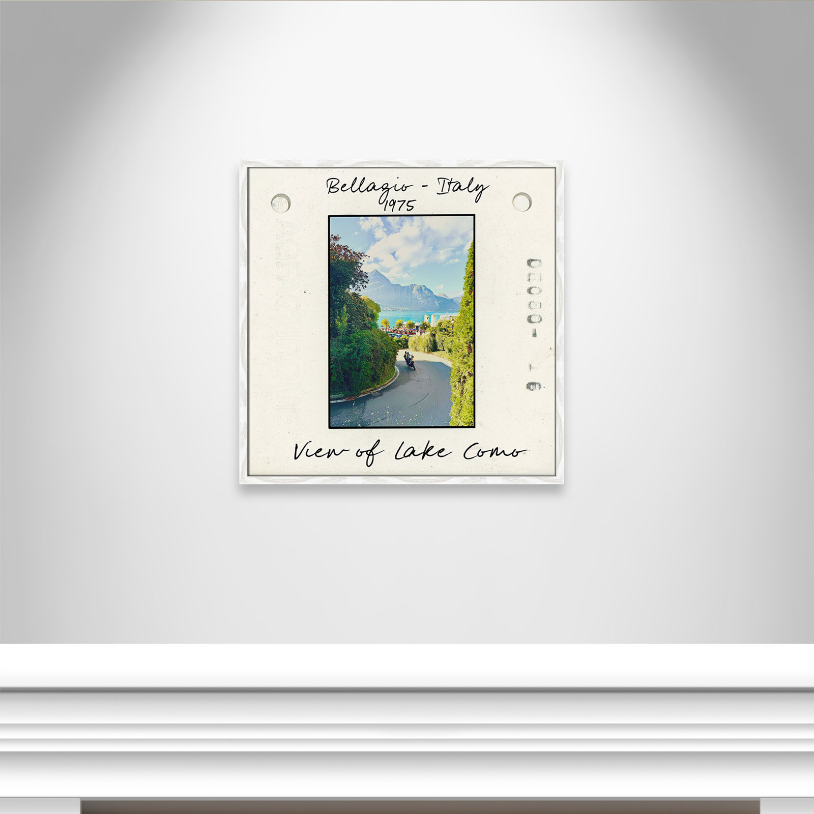 Ritona "Bellagio, Italy - Lake Como" Print, White Single Picture Framed Paper, 27.5" H x 27.5" W x 0.75" D
