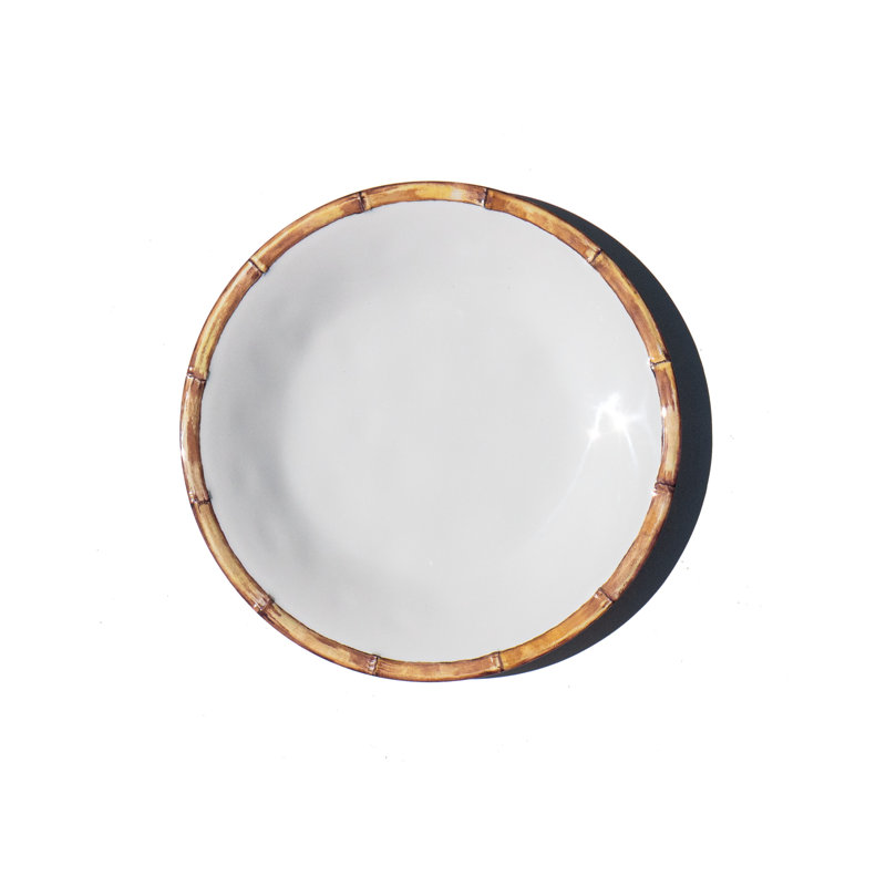 Assiette à salade en bambou NewWave Melamine - blanc - 8,5 po - ensemble de 6