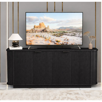 63"Wavy  2-Door Buffet Cabinet with Adjustable Shelves