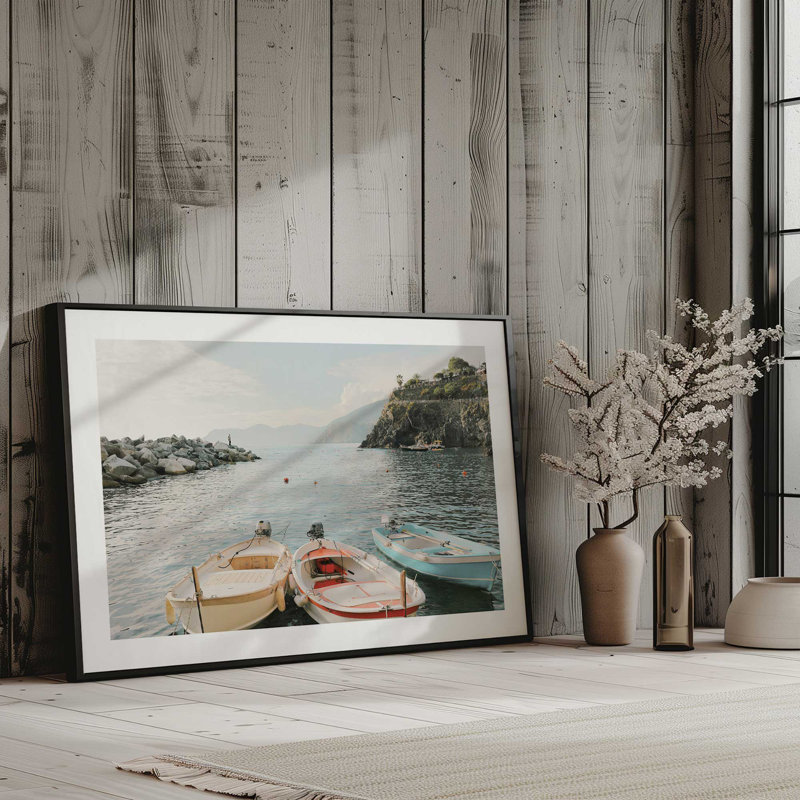 Impression Dockside Dreams, Cadre simple en zinc patiné, H 9,25 po x l 11,25 po x P 1,25 po