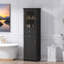 Armoire de rangement pour salle de bain avec portes en verre, 2 tiroirs et tablettes réglables-1764136564