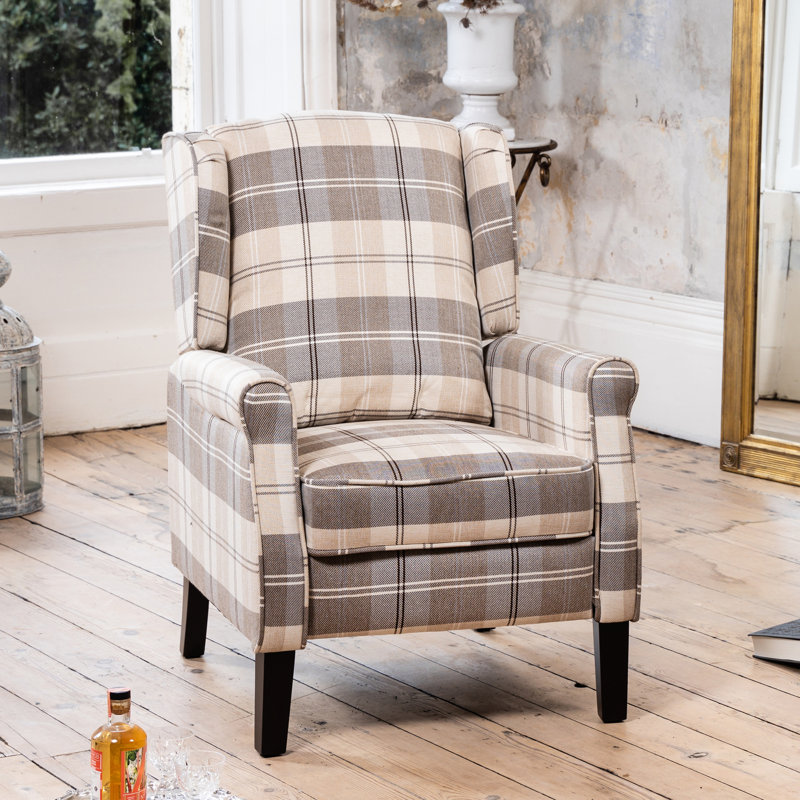 Agora 70cm Wide Wing Chair Recliner, Cream